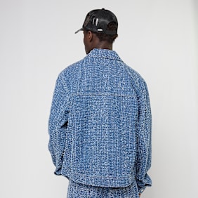 Karl Kani Jeans Distressed Zip Denim Jacket blau