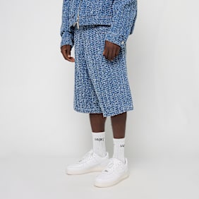 Karl Kani Jeans Distressed Denim Jorts niebieski