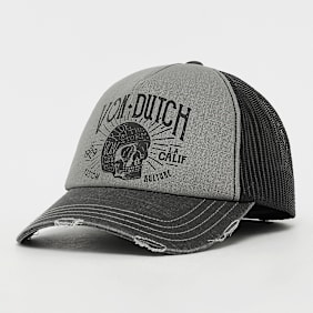 Von Dutch Originals Distressed Trucker Cap Ride On The Storm siva