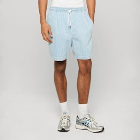 Urban Classics Casual Pinstriped Resort Denim Shorts blauw