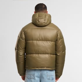 Urban Classics Shiny Puffer Jacket With Hood zelena