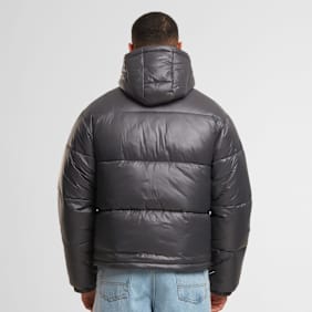 Urban Classics Shiny Puffer Jacket With Hood szary