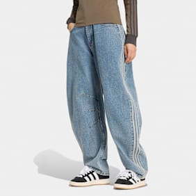 adidas Originals High Rise Barrel Leg Denim Pant azul