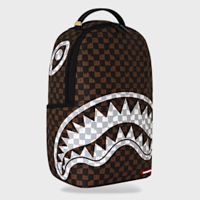 SPRAYGROUND Drip Check Shark Backpack Brown & Cream brun
