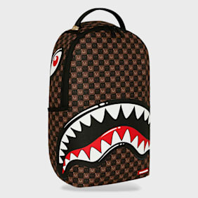 SPRAYGROUND SHARKS IN PARIS WTF BUBBLE BROWN CHECK BACKPACK brown marrón
