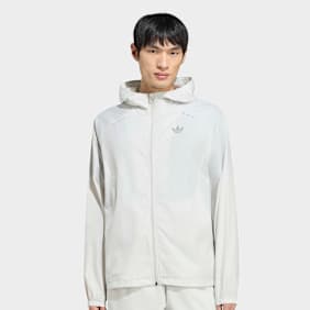 adidas Originals Tech Trefoil Essentials Hooded Full Zip Track Top grijs