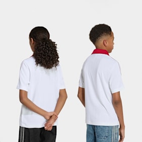 adidas Originals Loose Pinstripe Polo Tee wit