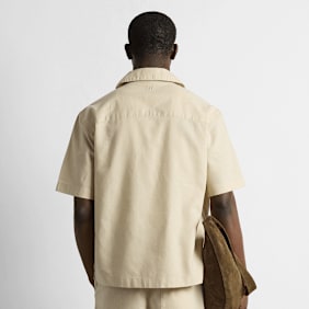 Burocs Linen Blend Short Sleeve Shirt beż
