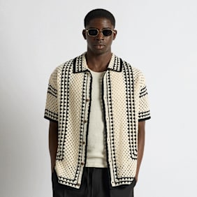 Burocs Crochet Bicolor Shirt beige