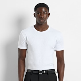 Burocs Slim Rib T-Shirt biały