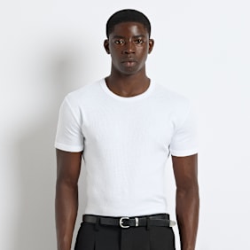 Burocs Slim Rib T-Shirt blanc