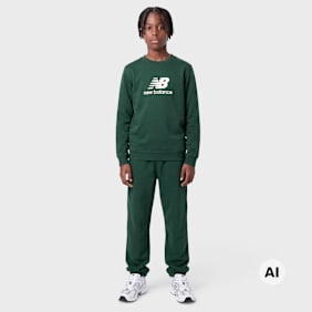 New Balance FT Stacked Logo Crew & Jog Set vert