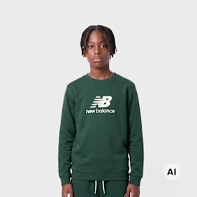 New Balance FT Stacked Logo Crew & Jog Set groen