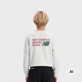 New Balance Athletics Premium Chest Logo FT Crew grijs