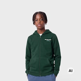 New Balance Sports Club Graphic Zip Hoodie vert