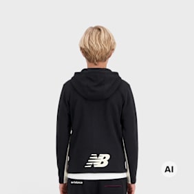 New Balance Panelled Full Zip Hoodie zwart