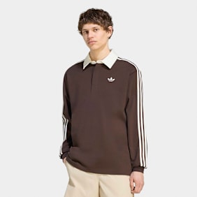adidas Originals 3-Stripes Rugby Longsleeve Polo brązowy