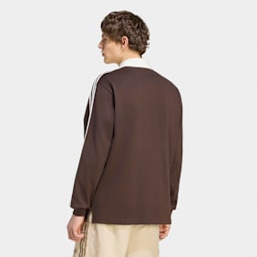 adidas Originals 3-Stripes Rugby Longsleeve Polo brązowy