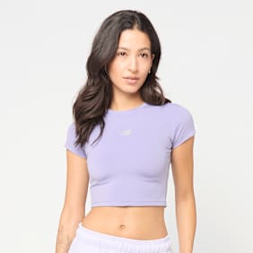 New Balance Harmony Fitted T-Shirt fioletowy