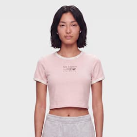 New Balance Trackside Ringer T-Shirt Pink