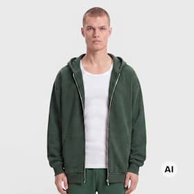 Urban Classics Fluffy Zip Hoody grün