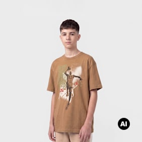 Jordan JDB MJ Retro Hangtime Short Sleeve Tee marrón