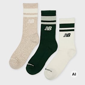 New Balance 3 PACK - EVERYDAY STRIPE MIDCALF -  white multicolore
