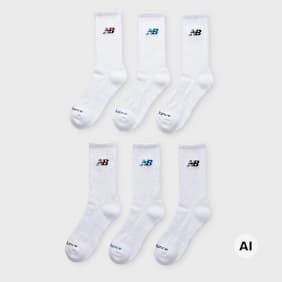 New Balance 6 PACK - Everyday Seasonal Crew blanc