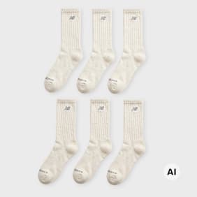 New Balance 6 PACK - Kids Patch Logo Midcalf Socks weiß