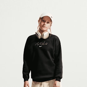 Jordan Sportswear Studio Fleece Oversized Crew All-Over-Print zwart