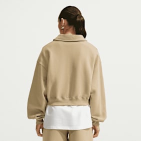 Nike   Studio Fleece Medium Weight Oversized Crop Polo bež