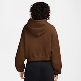 Nike   Studio Fleece Oversized Cropped Full-Zip Hoodie braun