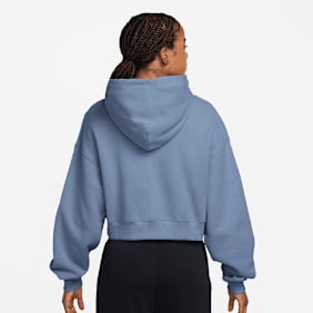Nike   Studio Fleece Oversized Crop Full Zip Hoodie blu