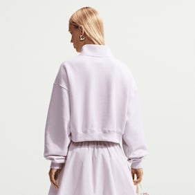 Nike   Studio Fleece Medium Weight Oversized 1/4-Zip Cropped Top rosa 