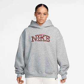 Nike   Studio Fleece Oversized Logo Hoodie grigio