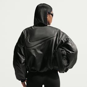 Nike Therma-FIT Pleather Bomber Jacket Schwarz