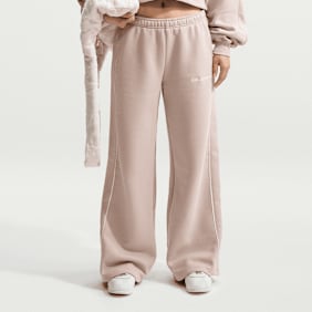 Nike Studio Fleece Medium Weight Mid-Rise Wide Leg beige