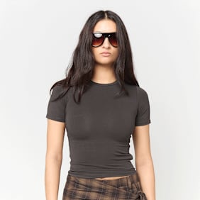 Decibel Basic Baby Tee Uni castanho