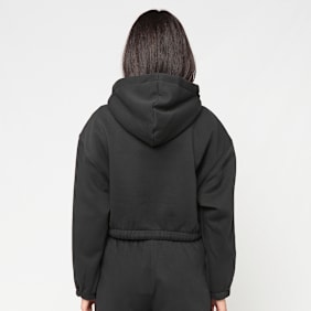 Urban Classics Ladies Fluffy Cropped Zip Hoodie schwarz