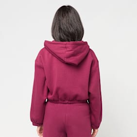 Urban Classics Ladies Fluffy Cropped Zip Hoodie rot