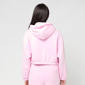 Urban Classics Ladies Fluffy Cropped Zip Hoodie rosa