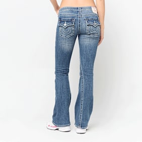 True Religion Joey Low Rise Flare blauw