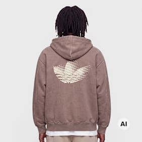 adidas Originals Washed Full Zip Oversized Hoodie castanho