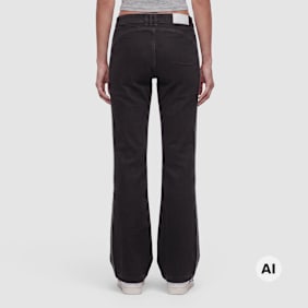 adidas Originals Superstar Low Rise Flared Leg Denim Pants noir