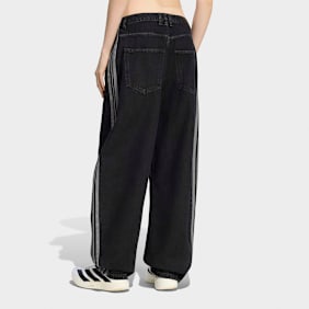 adidas Originals High Rise Barrel Leg Denim Pants schwarz