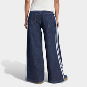 adidas Originals Denim Pleats Wide Leg Pants azul