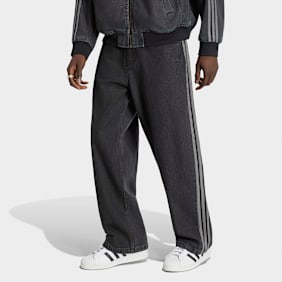 adidas Originals Superstar Denim Jeans Mid-Rise Straight Leg crna