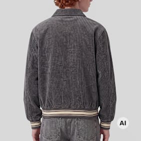 Decibel Cropped Jacket with Belt gris
