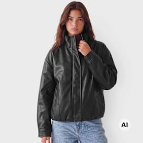 Decibel Stand-Up Collar Jacket black Beige