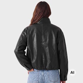 Decibel Stand-Up Collar Jacket black bege